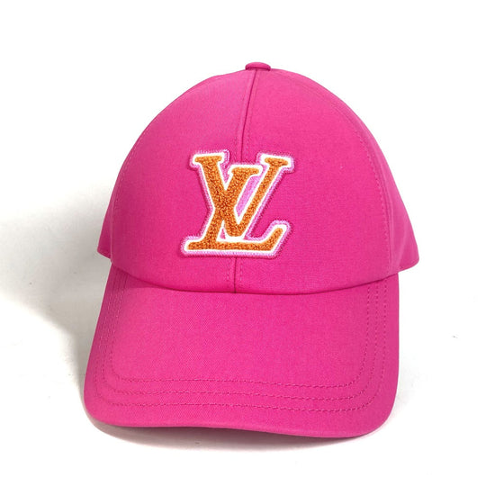 LOUIS VUITTON cap M7290M cotton pink LV remix Cap LV Signature Women Used Authentic