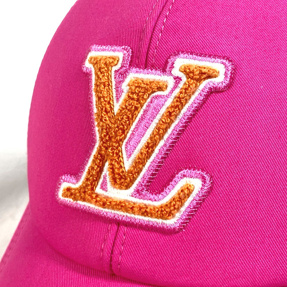 LOUIS VUITTON cap M7290M cotton pink LV remix Cap LV Signature Women Used Authentic