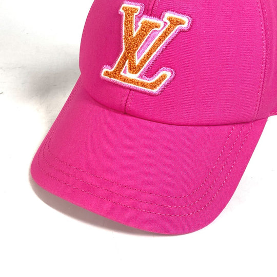 LOUIS VUITTON cap M7290M cotton pink LV remix Cap LV Signature Women Used Authentic
