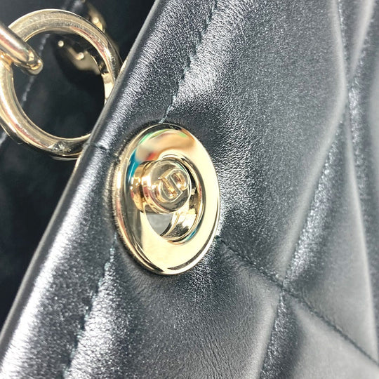 Dior Shoulder Bag M8720OZVJ leather black Essential Small Tote Bag ESSENTIAL Women Used Authentic