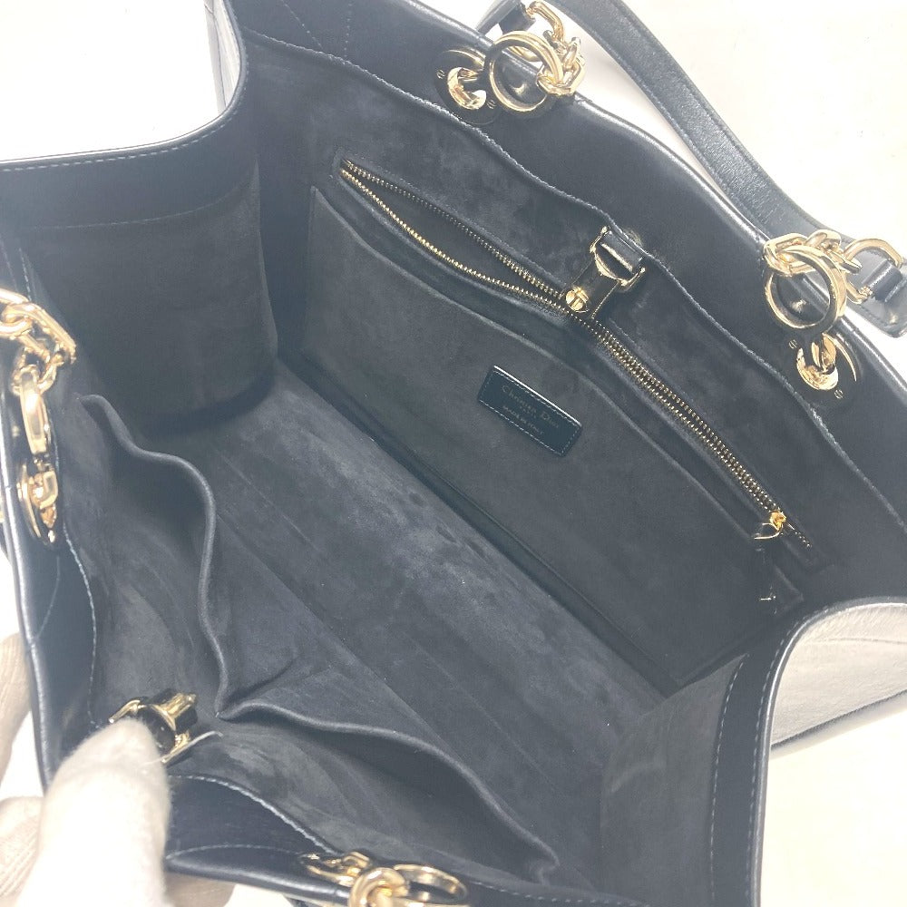 Dior Shoulder Bag M8720OZVJ leather black Essential Small Tote Bag ESSENTIAL Women Used Authentic