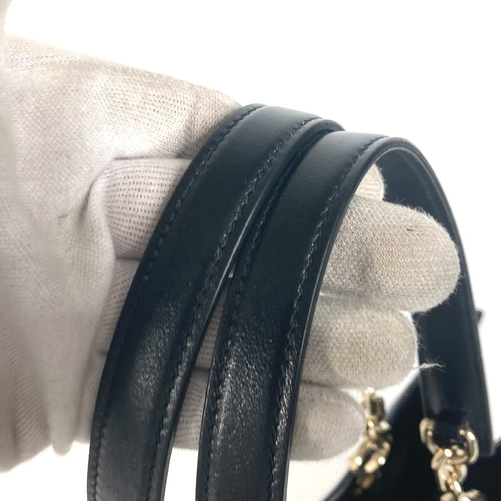 Dior Shoulder Bag M8720OZVJ leather black Essential Small Tote Bag ESSENTIAL Women Used Authentic