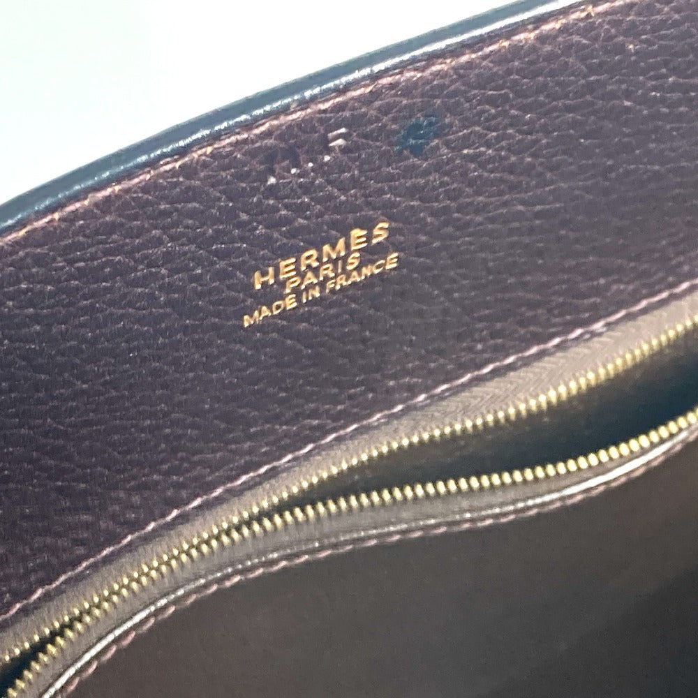HERMES Handbag Taurillon Clemence Brown White bath up Women Used Authentic