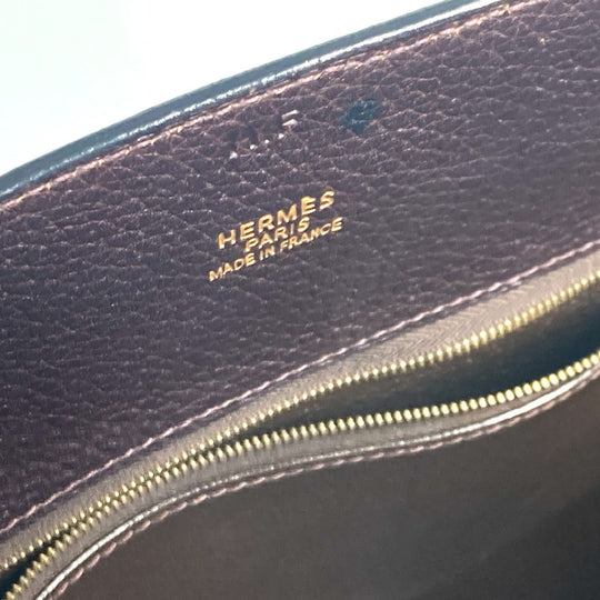 HERMES Handbag Taurillon Clemence Brown White bath up Women Used Authentic