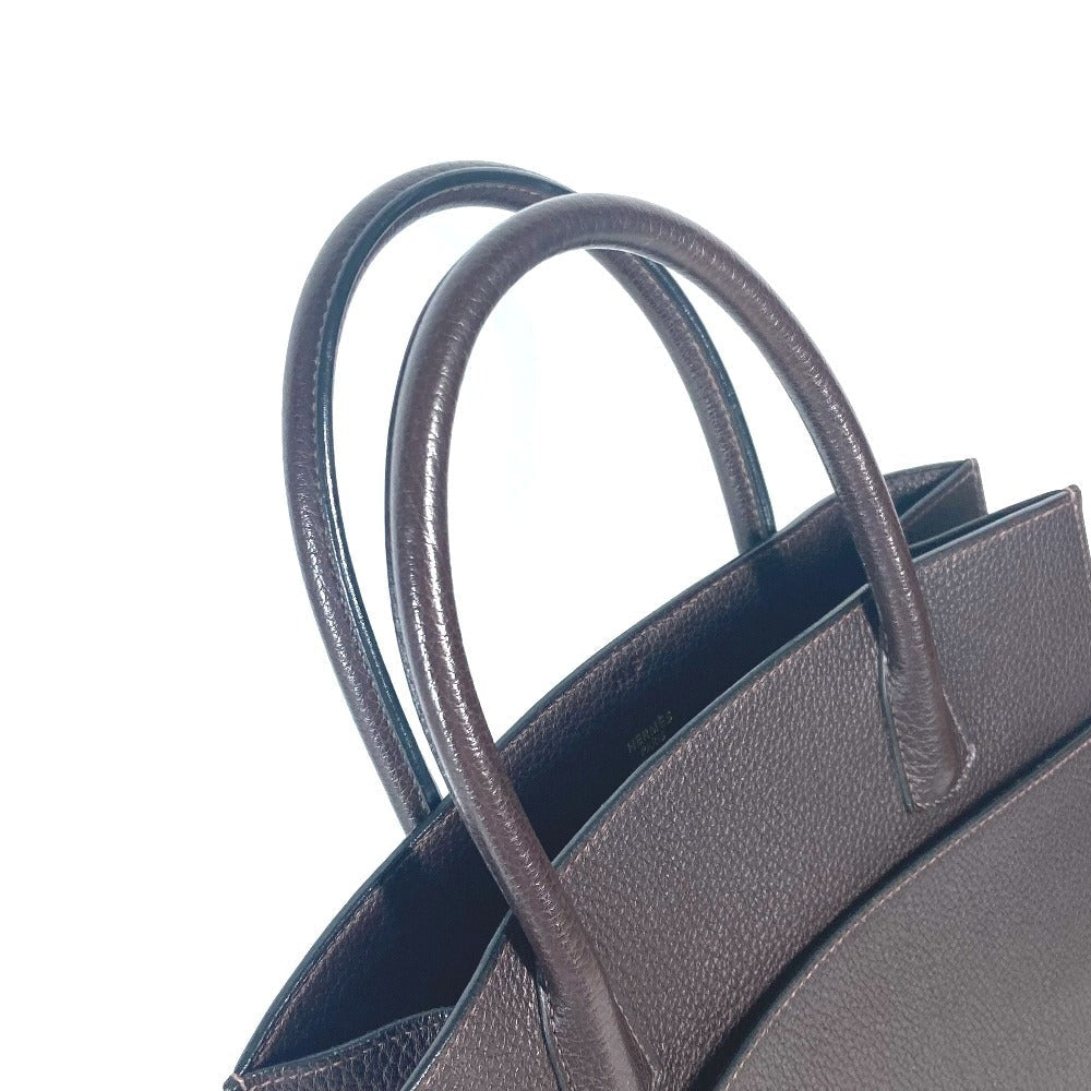HERMES Handbag Taurillon Clemence Brown White bath up Women Used Authentic