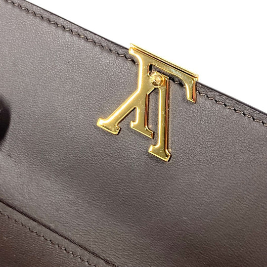 LOUIS VUITTON Trifold wallet M62159 Taurillon Clemence Leather beige Portefeuille Compact Women Used Authentic