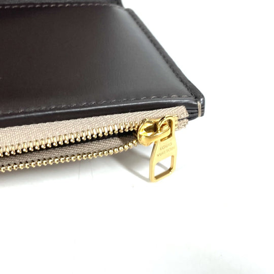 LOUIS VUITTON Trifold wallet M62159 Taurillon Clemence Leather beige Portefeuille Compact Women Used Authentic