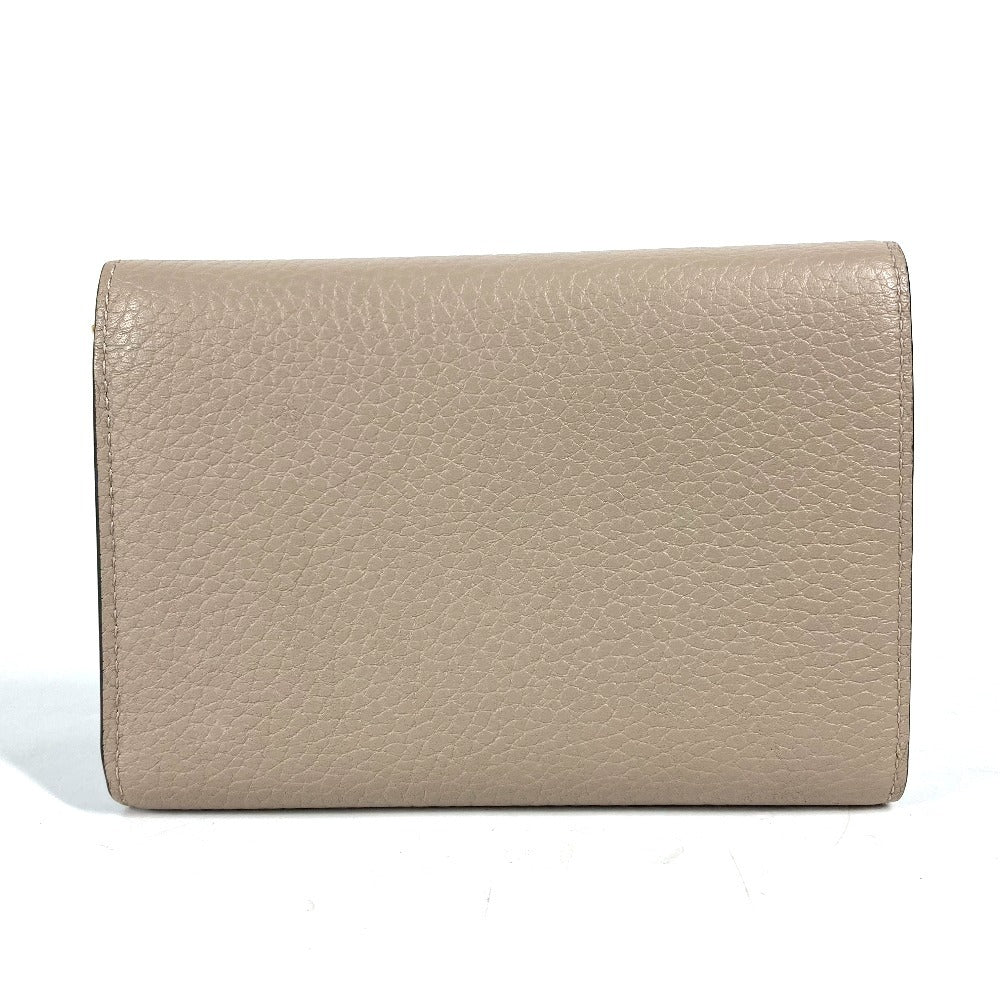 LOUIS VUITTON Trifold wallet M62159 Taurillon Clemence Leather beige Portefeuille Compact Women Used Authentic