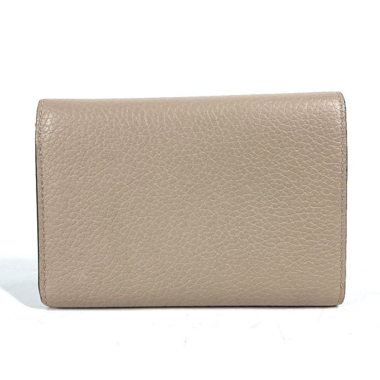 LOUIS VUITTON Trifold wallet M62159 Taurillon Clemence Leather beige Portefeuille Compact Women Used Authentic