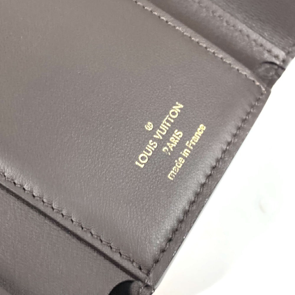 LOUIS VUITTON Trifold wallet M62159 Taurillon Clemence Leather beige Portefeuille Compact Women Used Authentic