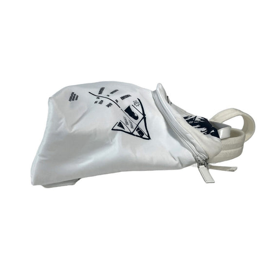 PRADA Backpack 1BZ07 Nylon white logo bicolor signeau print unisex(Unisex) Used Authentic