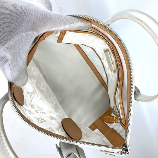 LOUIS VUITTON Handbag M40699 Nylon / leather white Transparent Monogram Lockit