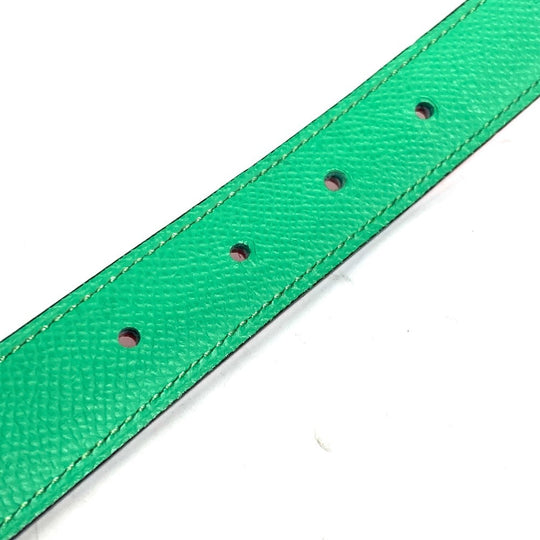 HERMES belt Epsom, Swift Pink x green Constance reversible H belt Women 75 Used Authentic