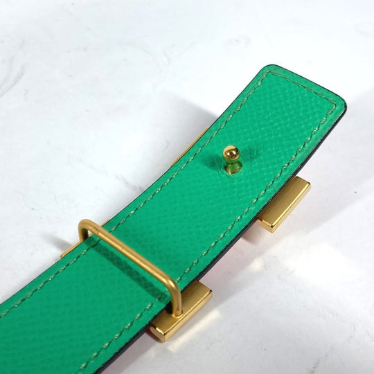 HERMES belt Epsom, Swift Pink x green Constance reversible H belt Women 75 Used Authentic