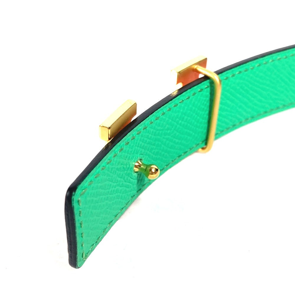 HERMES belt Epsom, Swift Pink x green Constance reversible H belt Women 75 Used Authentic