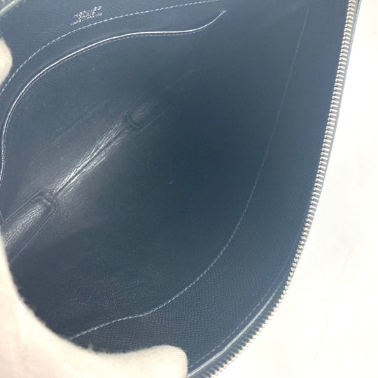 HERMES Clutch bag Epsom black logo City Hall business bag PM unisex(Unisex) Used Authentic