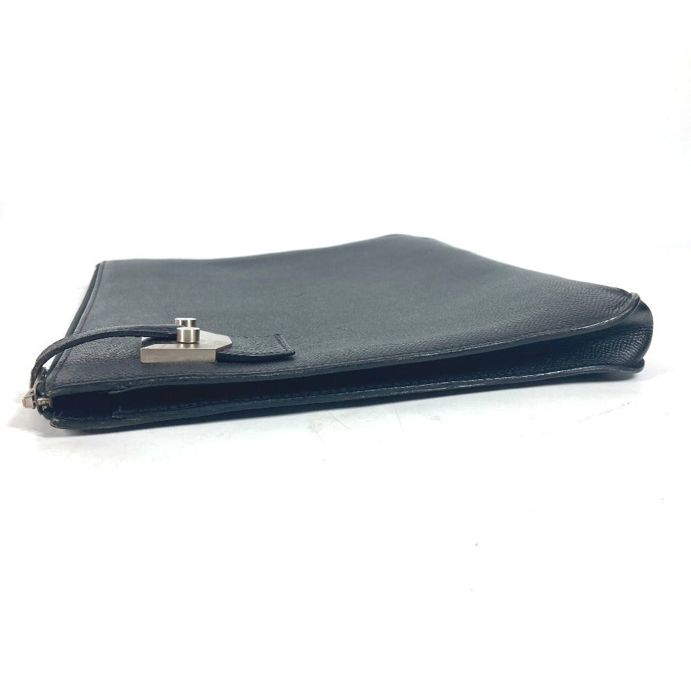 HERMES Clutch bag Epsom black logo City Hall business bag PM unisex(Unisex) Used Authentic