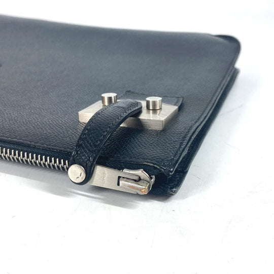 HERMES Clutch bag Epsom black logo City Hall business bag PM unisex(Unisex) Used Authentic