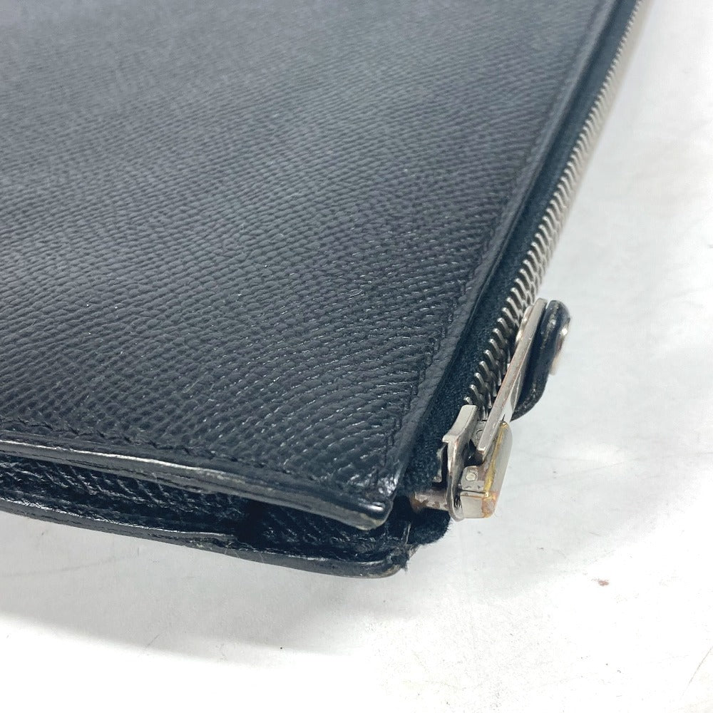 HERMES Clutch bag Epsom black logo City Hall business bag PM unisex(Unisex) Used Authentic