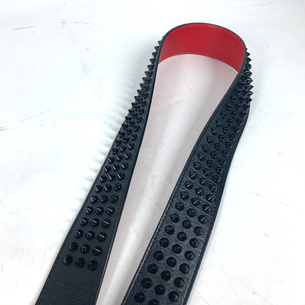 Christian Louboutin belt leather black Studs logo unisex(Unisex) Used Authentic