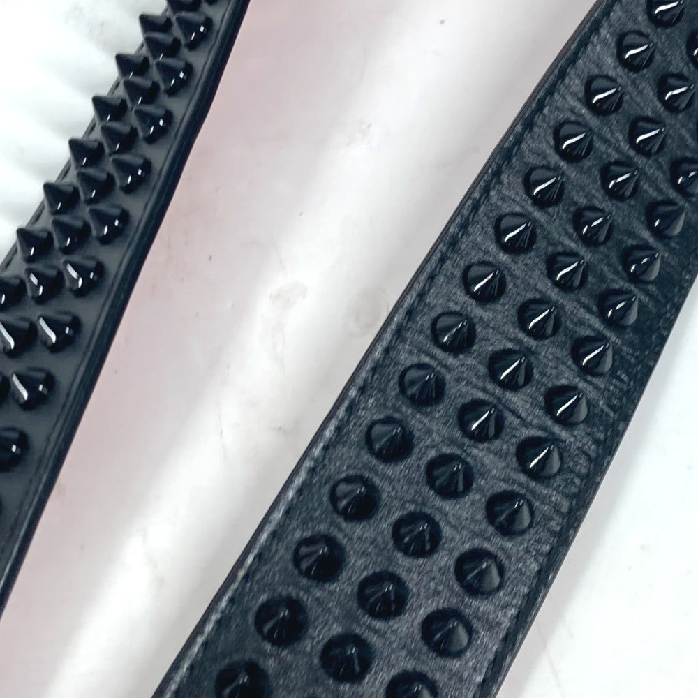 Christian Louboutin belt leather black Studs logo unisex(Unisex) Used Authentic
