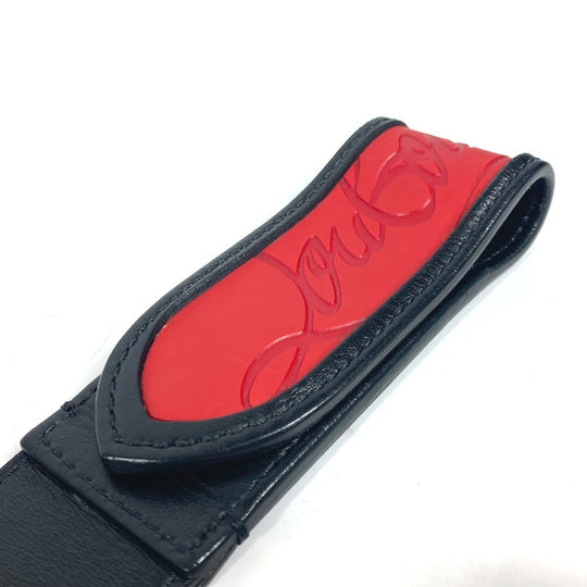 Christian Louboutin belt leather black Studs logo unisex(Unisex) Used Authentic