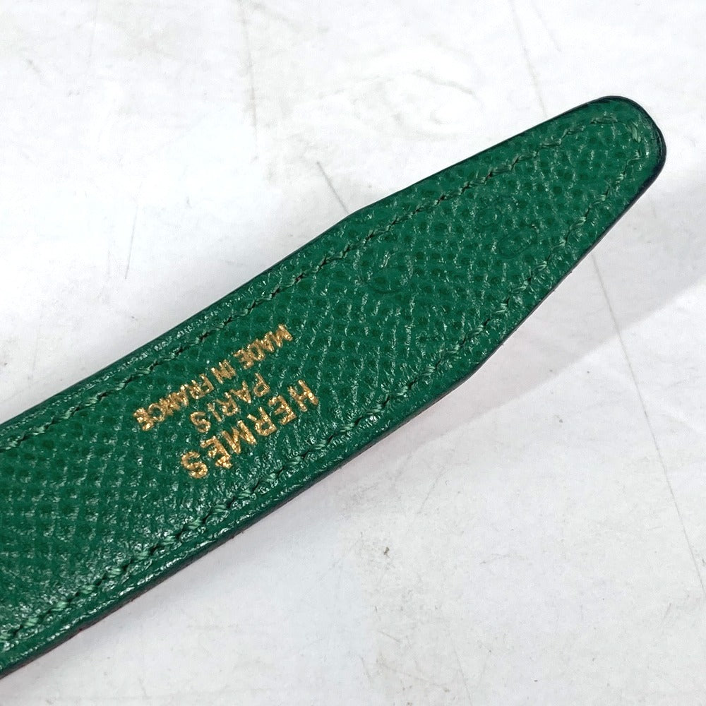 HERMES belt leather Red x green By color H belt Women 60 Used Authentic