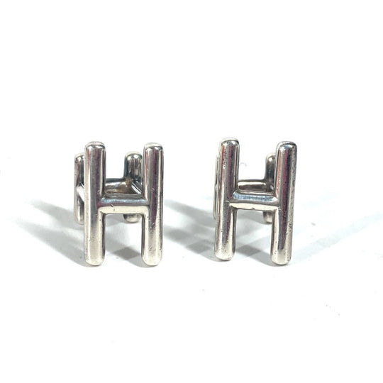 HERMES cuffs AG925 Silver H logo unisex(Unisex) Used Authentic