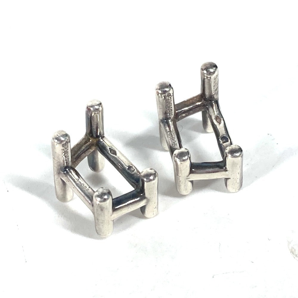 HERMES cuffs AG925 Silver H logo unisex(Unisex) Used Authentic