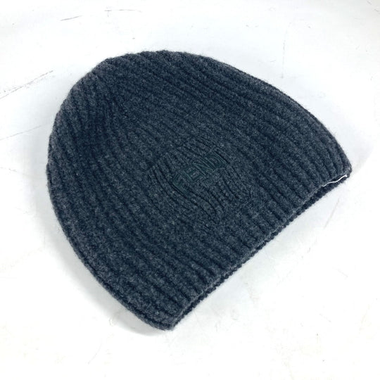FENDI Knit hat FXQ959 wool gray Logo with pocket unisex(Unisex) Used Authentic