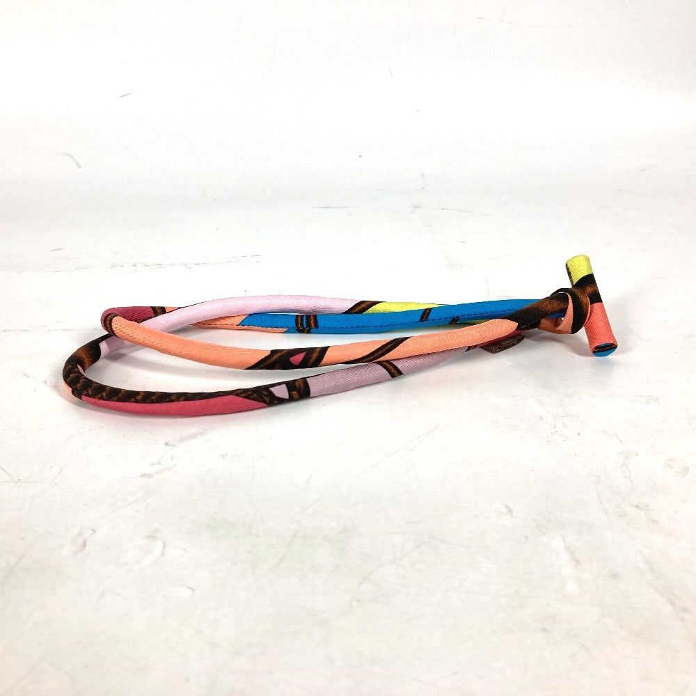 HERMES Necklace silk multicolor choker Petit h petit ash Women Used Authentic