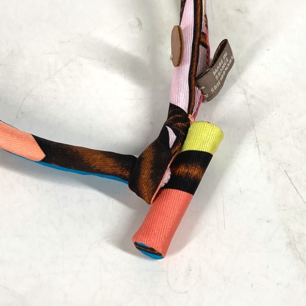 HERMES Necklace silk multicolor choker Petit h petit ash Women Used Authentic