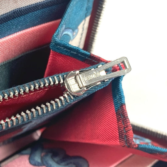 HERMES Long Wallet Purse Epsom Red Zip Around long wallet Azap long silk in unisex(Unisex) Used Authentic