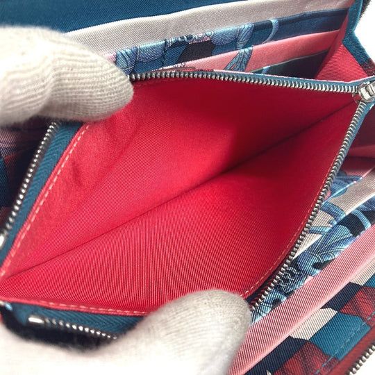 HERMES Long Wallet Purse Epsom Red Zip Around long wallet Azap long silk in unisex(Unisex) Used Authentic