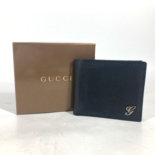 GUCCI Folded wallet 486430 Coated canvas black G logo unisex(Unisex) Used Authentic