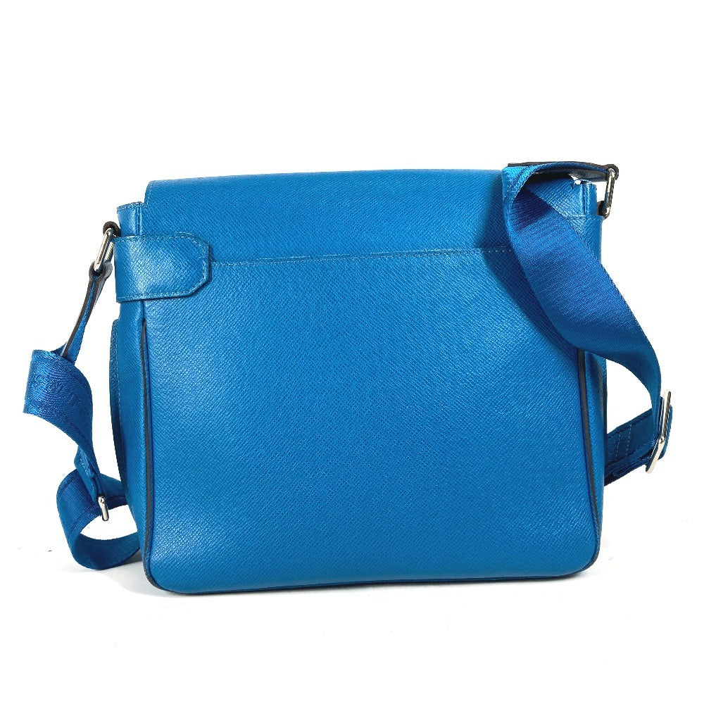 LOUIS VUITTON Shoulder Bag M32823 Taiga Leather blue Taiga Roman PM unisex(Unisex) Used Authentic