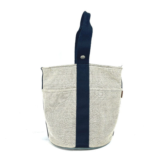 HERMES Handbag canvas black Bucket type Sakso MM Women Used Authentic