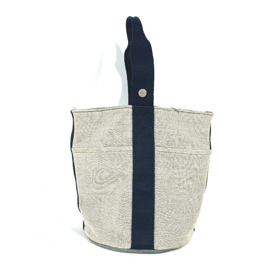 HERMES Handbag canvas black Bucket type Sakso MM Women Used Authentic