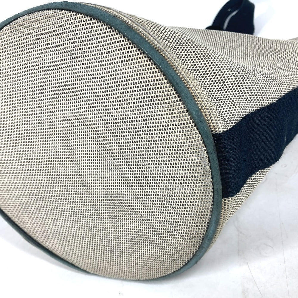 HERMES Handbag canvas black Bucket type Sakso MM Women Used Authentic
