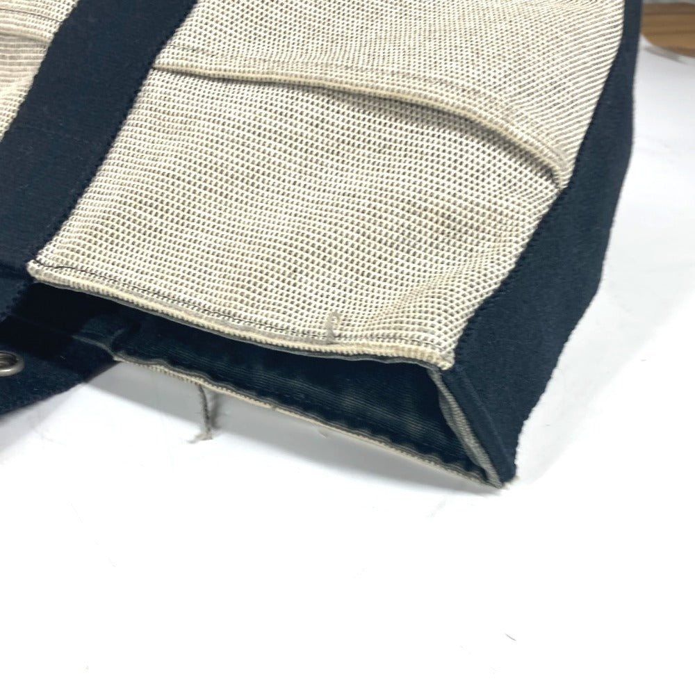 HERMES Handbag canvas black Bucket type Sakso MM Women Used Authentic