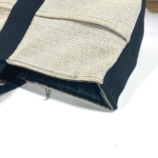 HERMES Handbag canvas black Bucket type Sakso MM Women Used Authentic