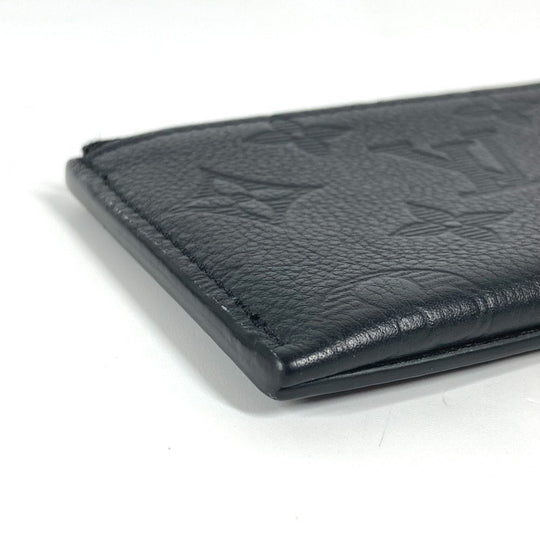 LOUIS VUITTON Coin case M82245 leather black Monogram shadow compact coin card holder mens(Unisex) Used Authentic