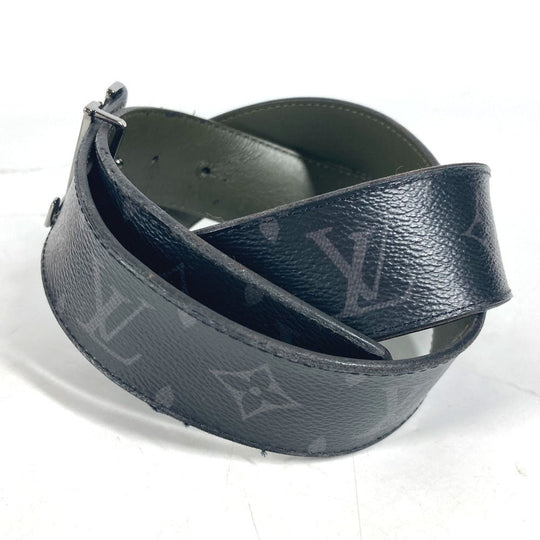 LOUIS VUITTON belt M0252V Monogram Eclipse Canvas black Monogram Eclipse Belt - LV Line 40MM Reversible mens 85 Used Authentic