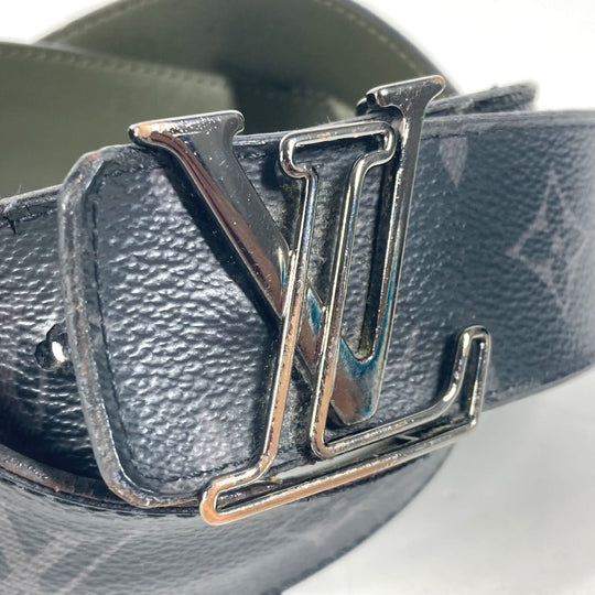 LOUIS VUITTON belt M0252V Monogram Eclipse Canvas black Monogram Eclipse Belt - LV Line 40MM Reversible mens 85 Used Authentic