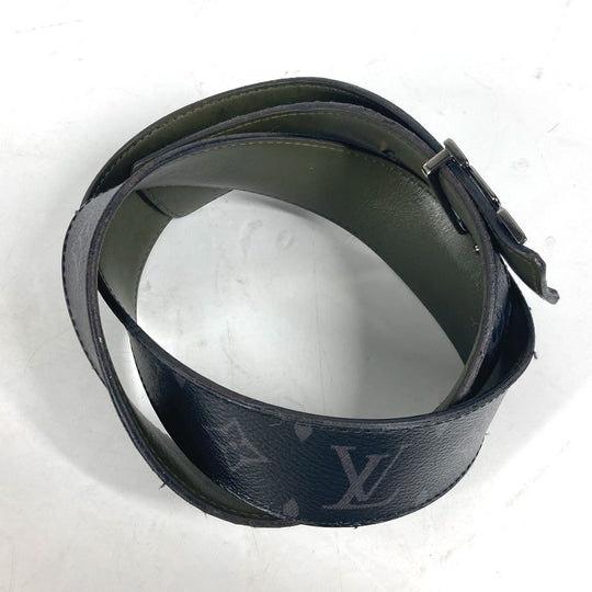 LOUIS VUITTON belt M0252V Monogram Eclipse Canvas black Monogram Eclipse Belt - LV Line 40MM Reversible mens 85 Used Authentic