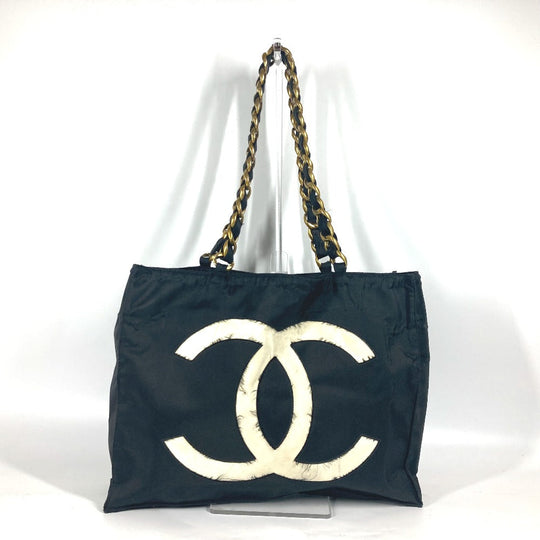 CHANEL Shoulder Bag Nylon black CC COCO Mark logo Women Used Authentic