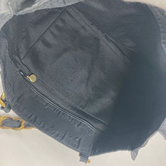 CHANEL Shoulder Bag Nylon black CC COCO Mark logo Women Used Authentic