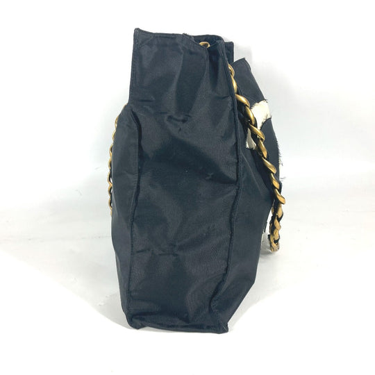 CHANEL Shoulder Bag Nylon black CC COCO Mark logo Women Used Authentic