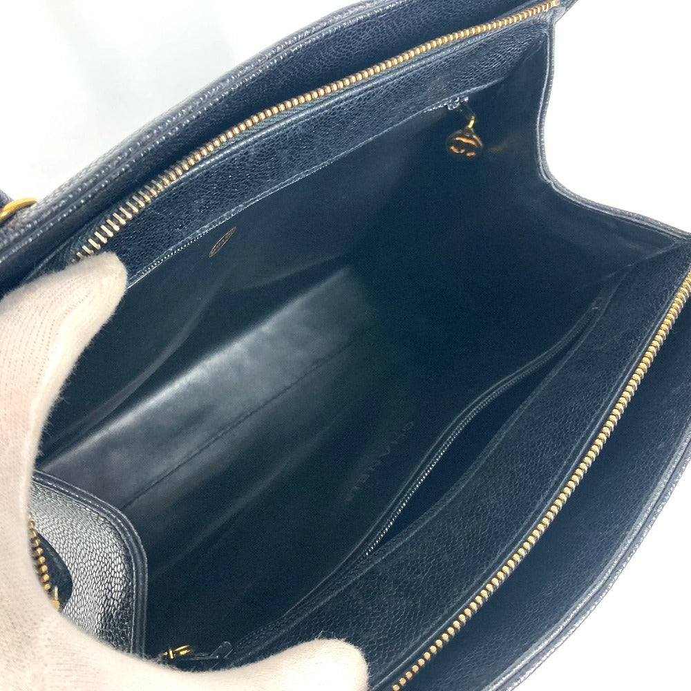CHANEL Handbag Caviar skin black vintage Vstitch Cocoball Women Used Authentic