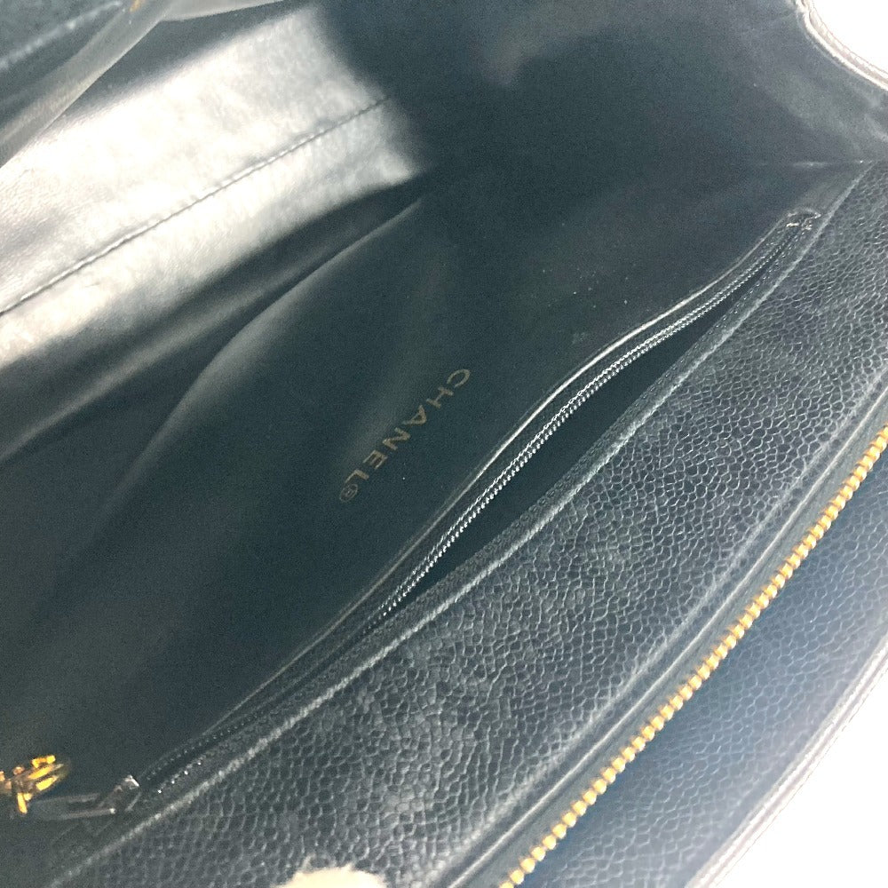 CHANEL Handbag Caviar skin black vintage Vstitch Cocoball Women Used Authentic
